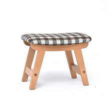 Mobili per la casa e giardino Poggiapiedi imbottito/Sgabello cambio/Poggiapiedi in legno/Sgabello in superficie concava con 4 gambe in legno di faggio e rivestimento in lino sfoderabile Ottomani da cu