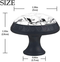 Albero con uccelli Pomelli per Porta Set di 4 Pomelli per Mobili Manopole per Cassetti Cucina Armadio Vetro