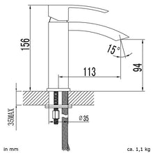 Moderno Bagno Lavandino Lavabo Cromo Miscelatore Monocomando Rubinetto Sanlingo