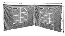QUICK STAR 2 Pannelli Laterali con finestrella PE 300x195 cm Grigio per Gazebo Sahara 3x3m