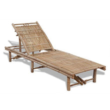 vidaXL Lettino Prendisole da Giardino in bambù Regolabile Sdraio Spiaggia