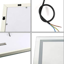 YJIIJY LED Specchio da Bagno, Specchio per Il Trucco a Parete con Lampada Luminosa Fredda Bianco a LED (60 x 80 cm, con Bluetooth)