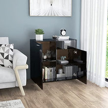 vidaXL Credenza Nero Lucido 80x36x75 cm in Truciolato