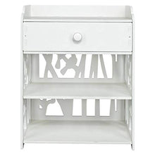LICHUAN Comodino Comodino Camera da Letto Cassetto e Sottotelo Bianco Comodino per Soggiorno Camera da Letto Balcone, Tavolino Bianco Facile Da Assemblare