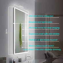 Specchio da bagno a LED, 60 x 80 cm, specchio da parete con interruttore touch, specchio con lampada