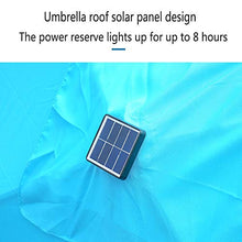 Wgwioo Ombrellone da Giardino, Ombrellone Rettangolare Basculante con Luci LED Ad Energia Solare E Base, per Giardino, Piscina, Spiaggia, Barbecue Picnic,Blu