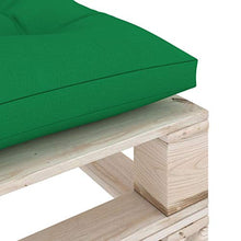 vidaXL Pouf da Giardino su Pallet con Cuscino Verde in Legno di Pino