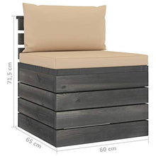 Festnight Divano Centrale da Giardino Pallet con Cuscini Beige in Legno di Pino