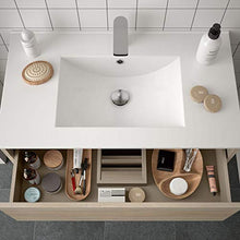 Yellowshop. - Mobile Bagno sospeso 80 Cm Legno cassetto vano lavabo specchiera LED MOD. Noja (Rovere Caldeonia)