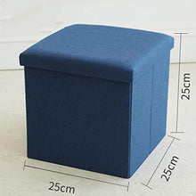 GAOZ Pouf Contenitore, Pouf cubo Pieghevole con Contenitore per Bambini, poggiapiedi, poggiapiedi in Tessuto e Pouf con Schiuma Memory e Seduta in Lino Sintetico 30x30x30 cm
