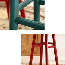 Sgabello da bar in legno massello creativo, sedia da bar semplice sgabello alto moderno (colore: verde)
