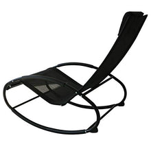 Outsunny Sedia a Dondolo da Giardino Telaio in Acciaio Rivestimento in Textilene 105x62x88cm Nero