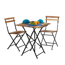 Relaxdays 10020682 Set Mobili da Giardino per Esterno da 3 Pezzi, Marrone, 60x60x76 cm