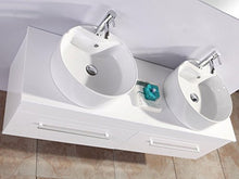 SIMBA Mobile Bagno Doppio LAVABO ARREDO Bagno Completo 150 cm RUBINETTI White Cardellino