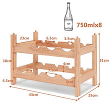 DREAMADE Cantinetta Portabottiglie in Legno Scaffale Porta Vino per 8 Bottiglie 2 Ripiani