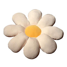 DIELUNY Daisy Flower Cuscini per sedie Cuscino, Cuscino Papasan Traspirante Piano Cibo Coperta per Esterni Coprisedile Imbottito per Esterni-Beige a Dia60cm (24 Pollici)