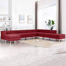 FAMIROSA Set di Divani 9 pz in Tessuto Rosso Vino