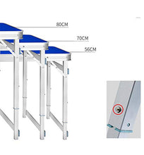 FOMT Tavolo Pieghevole Campeggio Tavolo,Tavolo Pieghevole E Sedia da Esterno in Lega di Alluminio Tavolo da Picnic Regolabile in Altezza con Manico Portatile Utilizzato per Picnic,ADD 4 Stool b
