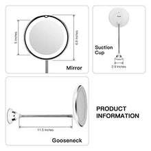XCAYBH - Specchio rotante a 360 gradi, con specchio da trucco a LED, adatto per scrivania e bagno da viaggio