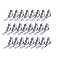 Shineus - Fermatovaglia in acciaio inox, con clip, per tovaglia da giardino, 24 pezzi