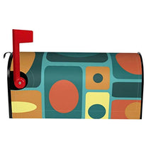 Mid Century Modern Turquoise Rettangoli unici magnetici per cassetta delle poste, per giardino, giardino, cortile, dimensioni standard, 53 x 40 cm