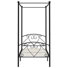 SKM Letto a Baldacchino Nero in Metallo 100x200 cm (20.9kg)