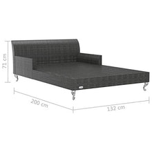 Tidyard Lettino Prendisole Matrimoniale Rattan,Lettino Prendisole per 2 Persone con Cuscini in Polyrattan Nero,Lettino Prendisole Doppio,Lettino da Sole Matrimoniale,Lettino da Giardino Matrimoniale