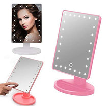 Gloriashoponline SPECCHIO DA TRUCCO ILLUMINATO 16 LED TASTO TOUCH ROSA