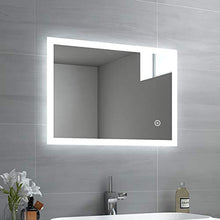 EMKE Specchio bagno LED 50 x 70 cm con illuminazione specchio a luce bianca fredda con interruttore touch + anti-appannamento