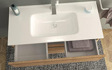 giordanoshop Mobile Bagno Sospeso 100 cm Lavabo e Specchio Tavassi Giove Rovere Chiaro