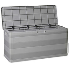 Tidyard Cassapanca da Esterno, Cassapanca Contenitore, Cassetta Multiuso Impermeabile, Bauli e Contenitori da Giardino 280 L Grigio Chiaro