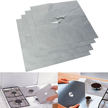FairOnly 4PCS Foil Gas Stufa Copertura Riutilizzabile Alluminio Protector Liner Clean Mat Pad Necessities