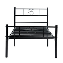 EGGREE Letto Singolo Letti Metallo Piazza Strutture Letto Cornice a Forma di Cuore per Bambini o Adulti 90X190cm