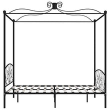 SKM Letto a Baldacchino Nero in Metallo 160x200 cm (29.8kg)