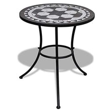 FAMIROSA Set da Bistrot 3 pz in Piastrelle di Ceramica Nero e Bianco