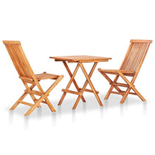 FAMIROSA Set da Bistrot 3 pz con Cuscini Grigi in Legno Massello di Teak