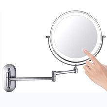 ZEPHBRA 8'' Specchio per Trucco con Luce a LED, Specchio Cosmetico Ingranditore, Specchio da Parete per Bagno Bilaterali 5X, 360° Girevole e Rotondo (Argento)