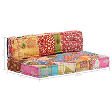 vidaXL Pouf per Divani Pallet per Sedile e Schienale Cuscino Arredo Casa Interni Esterni con Imbottitura Multicolore in Tessuto Patchwork in Cotone