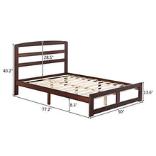MAXCOO - Letto orizzontale in legno di pino color noce, 4 m