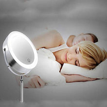 Dongyd Specchio per il trucco Illuminato - Specchio per Trucco da 7"con lucidalabbra, Specchio per Trucco con ingrandimento 10x, Luce Regolabile per Touch Screen, Specchio per Trucco