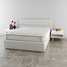 Italian Bed Linen Topper Matrimoniale, Microfibra, Bianco