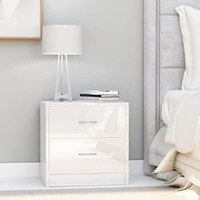 vidaXL Comodini 2 pz Bianco Lucido 40x30x40 cm in Truciolato