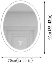 Specchio Elegante semplicità Specchio per Il Trucco Specchio Ovale da Parete Oscuramento Continuo Anti-Appannamento Touch Screen Specchio Decorativo da Appendere per Camera da Letto Bagno