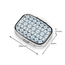 Scatola quadrata per pillole medicinali Aztec Essence Blu Grigio & Bianco Moda Pill Organizer Viaggio Pill Case Dispenser per Vitamine Integratori