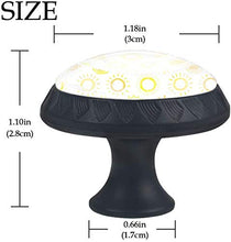 Semplice giallo sole Art Design Pattern Pomelli per Porta Set di 4 Pomelli per Mobili Manopole per Cassetti Cucina Armadio Vetro