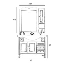 Shop Chic Mobile Bagno Completo Avorio decape' 105 cm con lavabo e Specchio