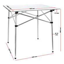 Wiltec Tavolino da Campeggio Arrotolabile in Alluminio con ripiano da 70x69 cm e Borsa per Il Trasporto.