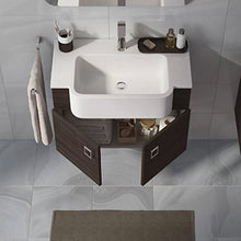 Bagno Italia Mobile Arredo Bagno 70+30 cm sospeso moderno disp. bianco grigio scuro larice con specchio Mobili 1 l
