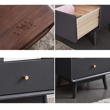 LICHUAN Tavolino da comodino in legno con cassetti per camera da letto, soggiorno, stile vintage, shabby comodino, facile da montare