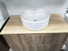 GT-LUX Mobile Bagno SOSPESO 90 CM RW900T/W Legno Quercia Rubinetto LAVABO 2 CASSETTI